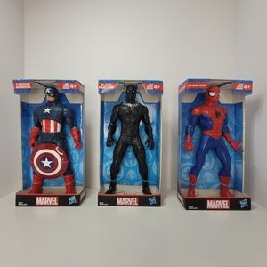 Marvel Superhero  Action Figures - Captain America, Black Panther and Spider-Man